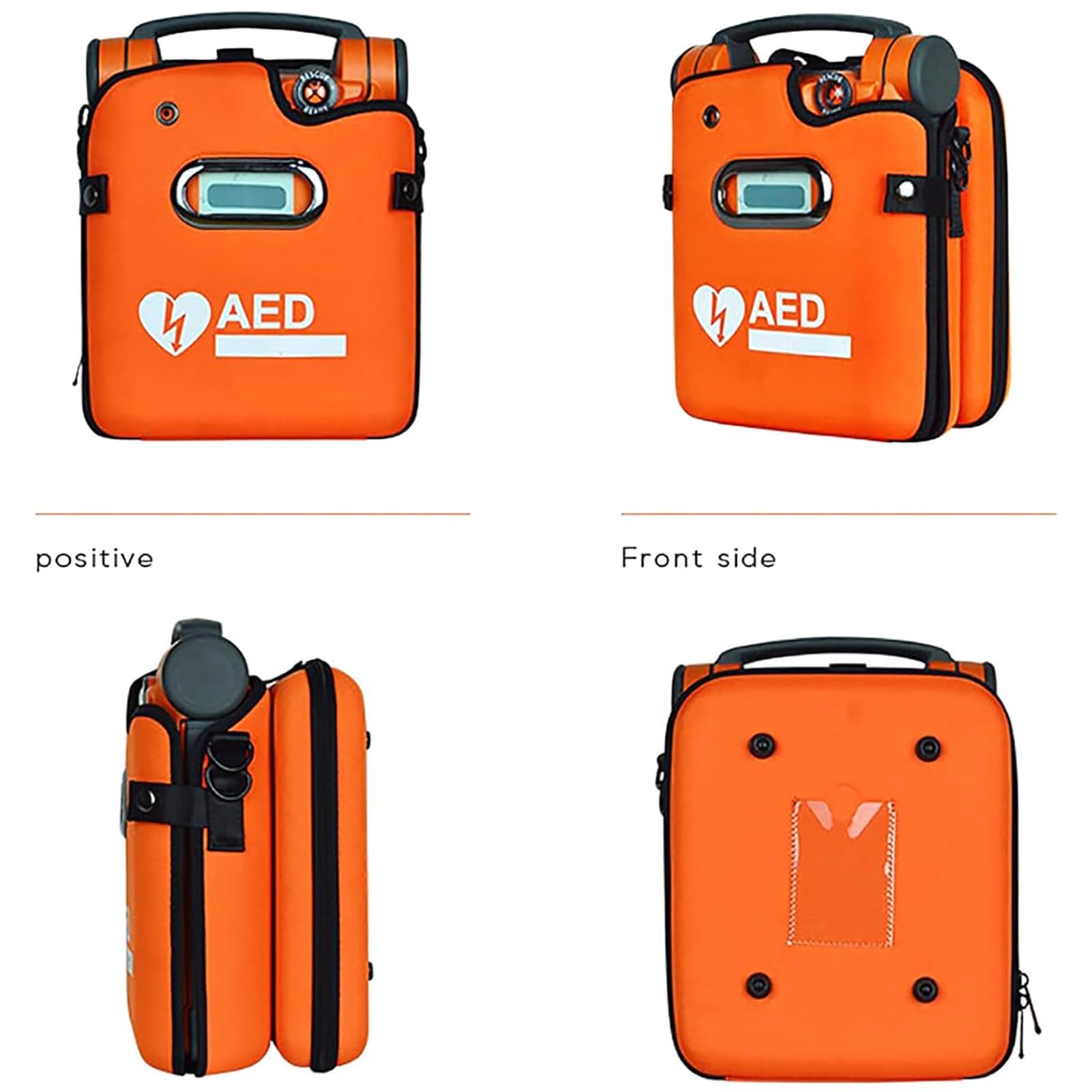 Sac de Rangement for défibrillateur AED, Sac de Rangement Robuste for AED, Sac médical AED au Design Orange accrocheur, Tissu indéchirable et imperméable Haute densité