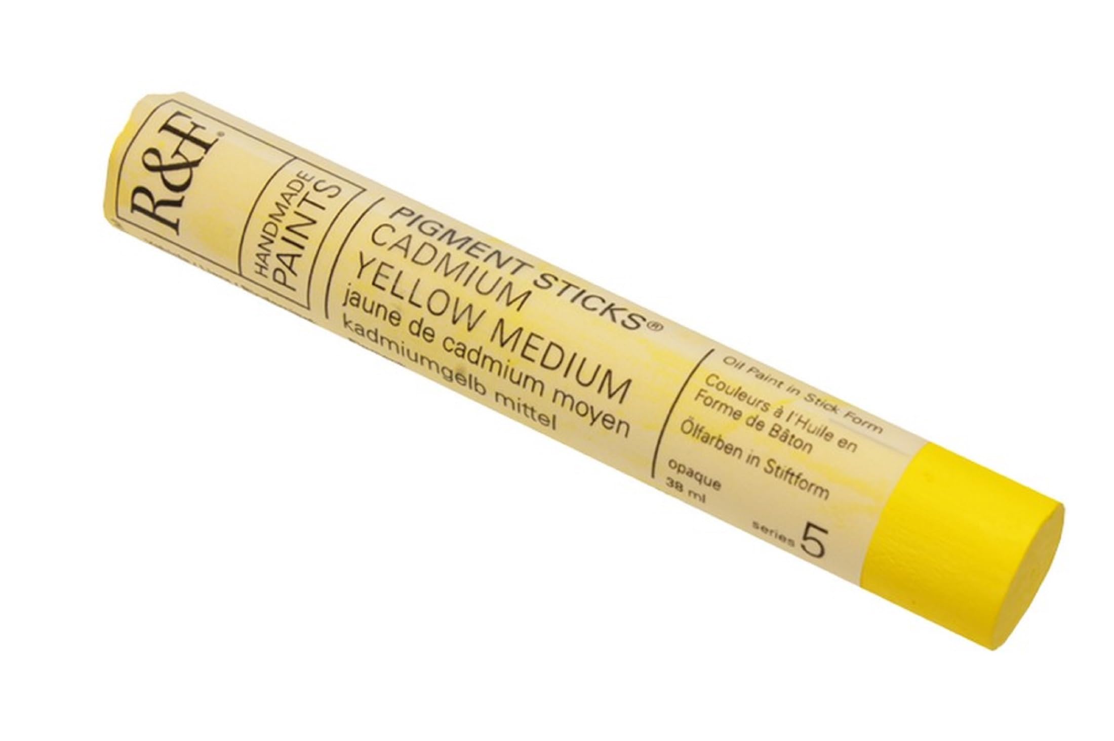 R&F Handmade Paints - Professional Oil Pigment Stick, Cadmium Yellow Medium, 38 ml