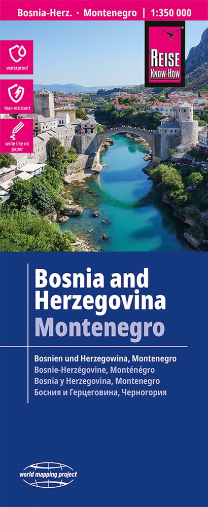 Reise Know-How Landkarte Bosnien-Herzegowina, Montenegro / Bosnia and Herzegovina, Montenegro (1:350.000): reiß- und wasserfest (world mapping project)