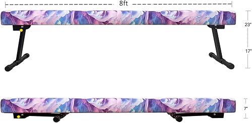 Miniatura 2 de Peakpath Haz de equilibrio de gimnasia ajustable y plegable de 8 pies, equipo de gimnasio en casa, fácil montaje y almacenamiento, no requiere