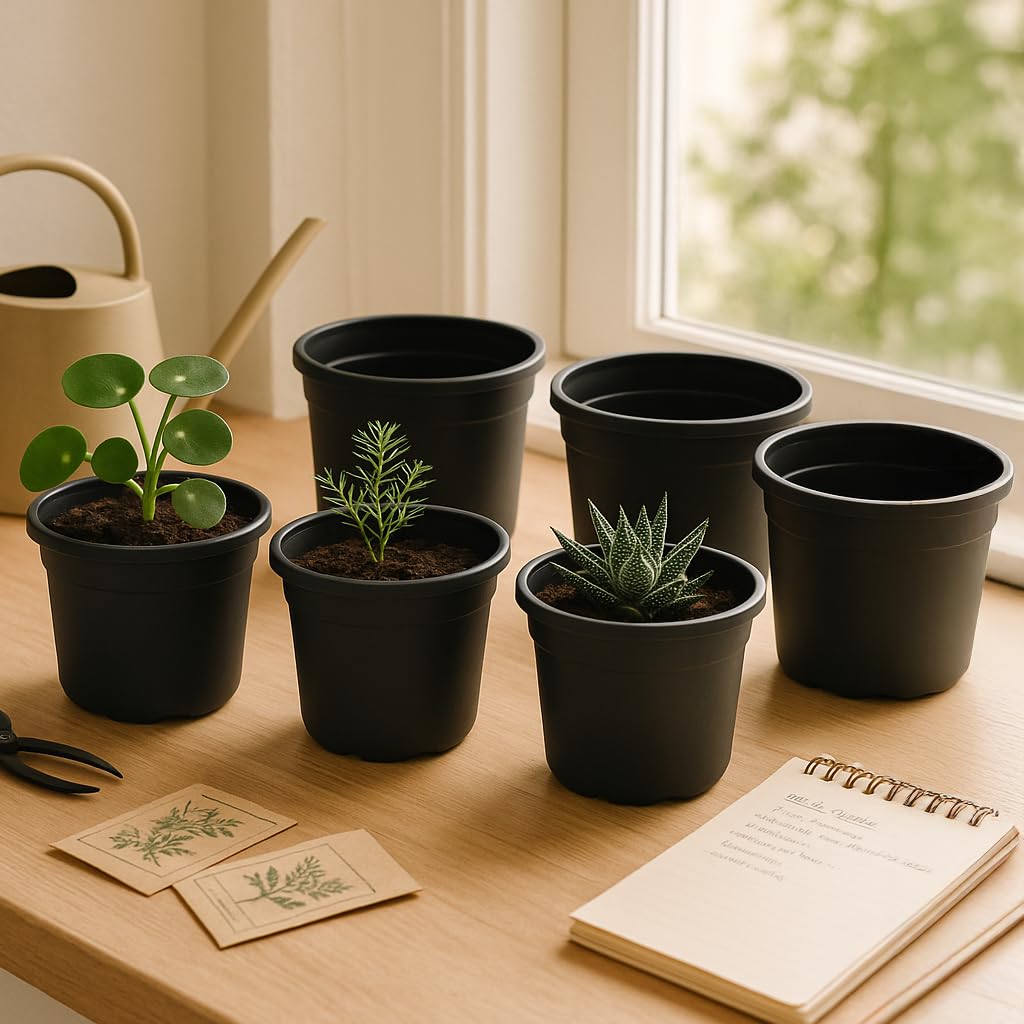 UGAOO Black Plant Pots - Set of 3 (14 Inch) -14 UGAOO Black Plant Pots - Set of 3 (14 Inch) -14