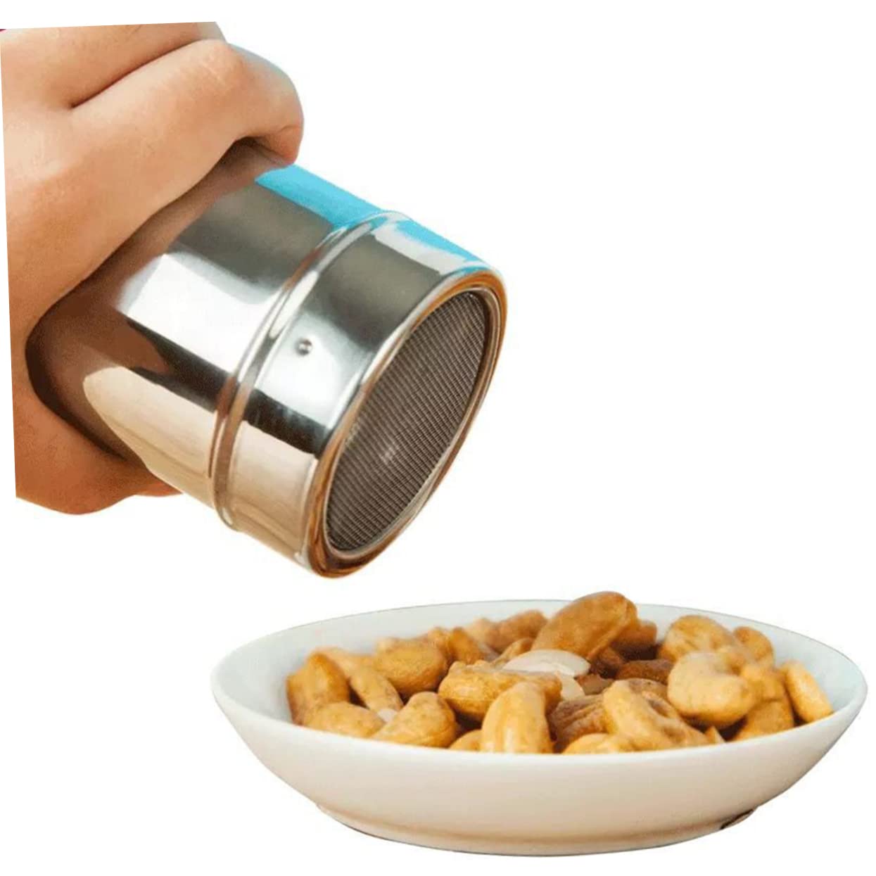 HOLIDYOYO Stainless Steel Seasoning Shaker Pepper Sugar Powder Cocoa Flour Cooking Tools Easy to Clean Use Random Color