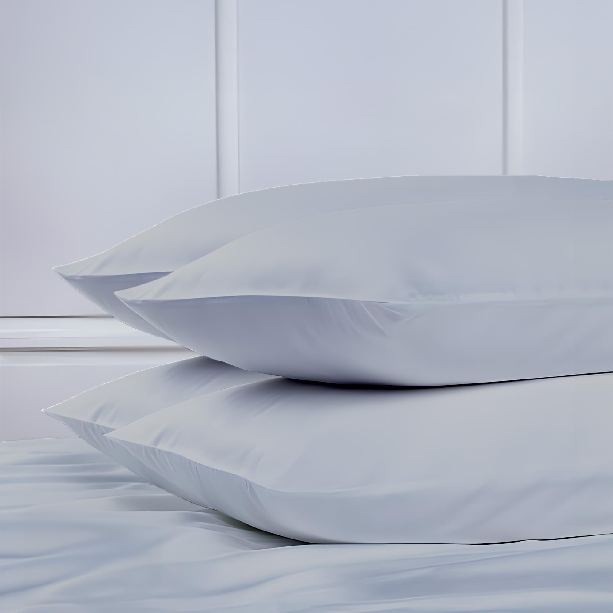 EverSoft Bedding 4 Pack Egyptian Cotton Housewife Pillow Cases 400 Thread Count Premium Hotel Quality Envelope Closure Sofa Bed Pillowcases Standard Size 50x75cm