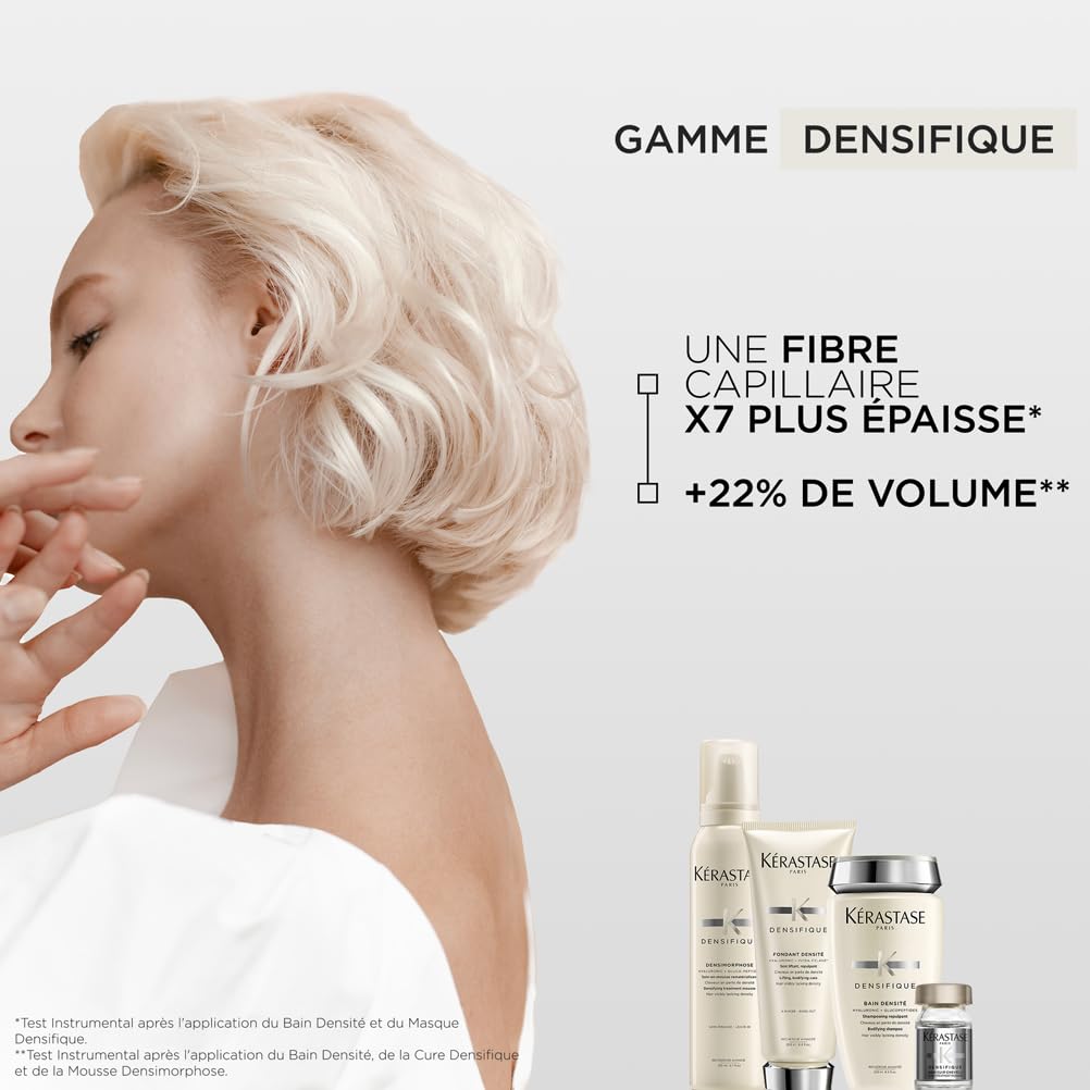 KÉRASTASE Densifique - Bain Densité - Shampoing Repulpant - Effet Volume et Densifiant Longue Durée - Acide Hyaluronique et Gluco-Peptides - Cheveux Affinés en Perte de Densité