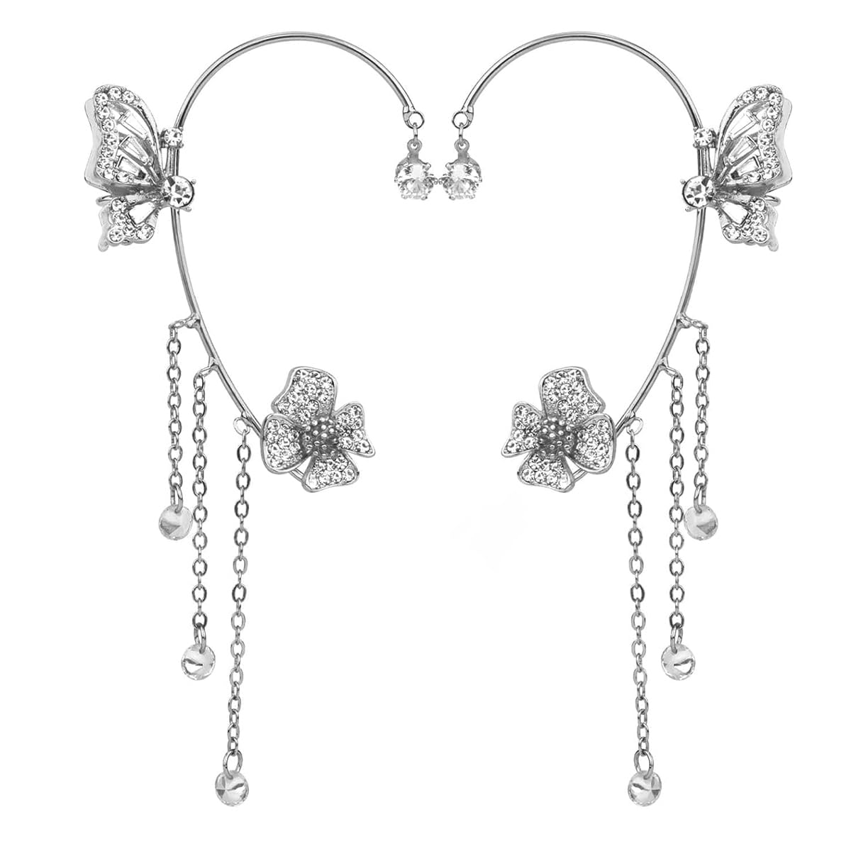See full amazon price history chart for SANNIDHI® 1 Pair Ear Cuffs Earrings for Women Butterfly Tassel Ear Cuffs Without Piercing Korean Elegant Flower Clip On Earrings Fashion Jewellery Rakhi Gift for Sister, Girls, Women SANNIDHI® 1 Pair Ear Cuffs Earrings for Women Butterfly Tassel Ear Cuffs Without Piercing Korean Elegant Flower Clip On Earrings Fashion Jewellery Rakhi Gift for Sister, Girls, Women (B0D9M3YK8H) Amazon Price History, Amazon Price Tracker