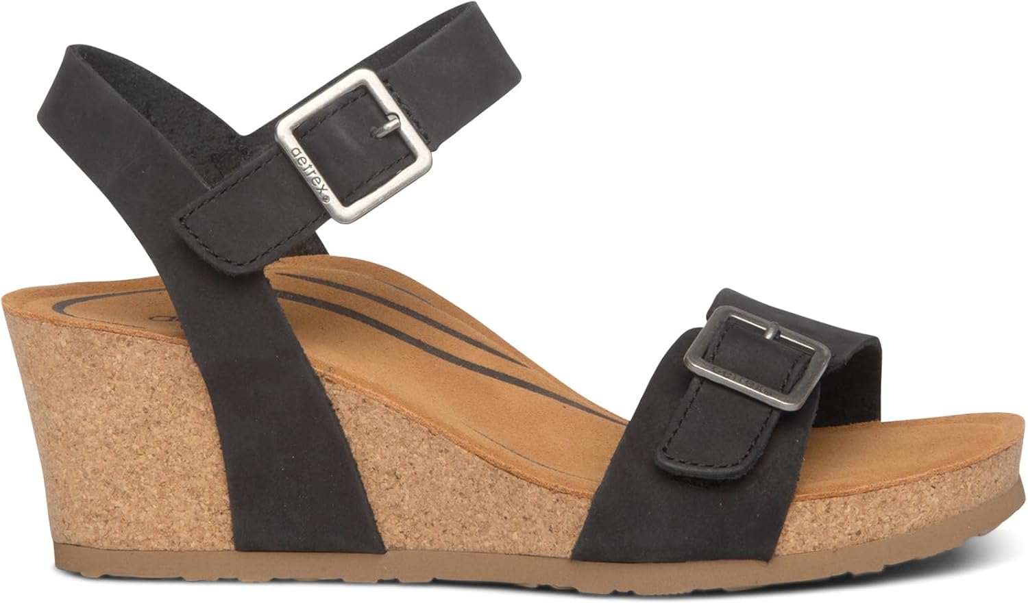 Aetrex Women's Lexa Orthopedic Adjustable Ankle Strap Arch Support Wedge Sandals - Image 3