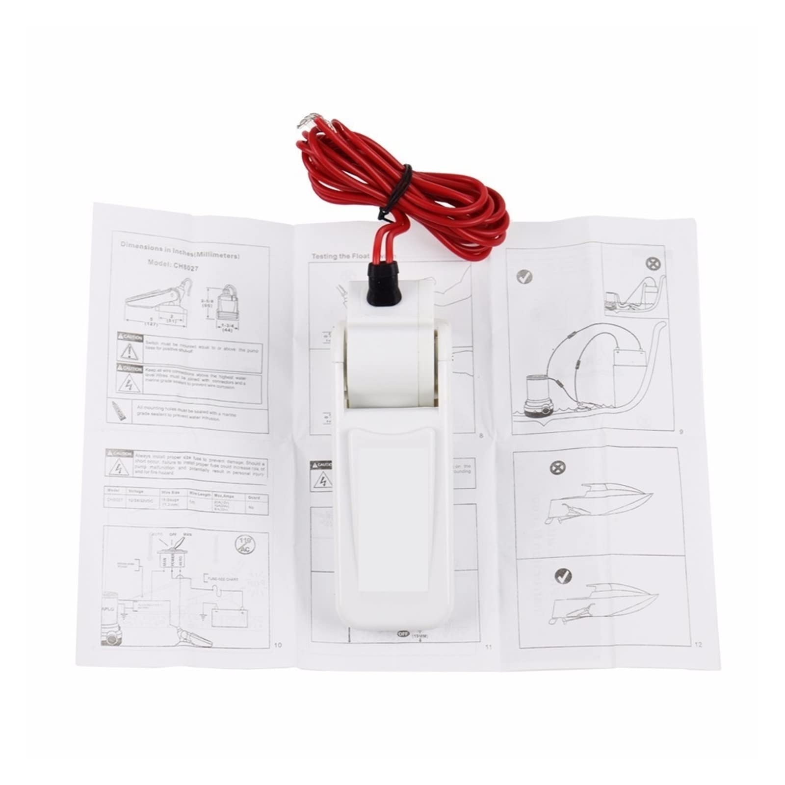 Elektrische Miniboot-Lenzwasserpumpe mit Schwimmerschalter Kajakregel 12V24V(500 12V)