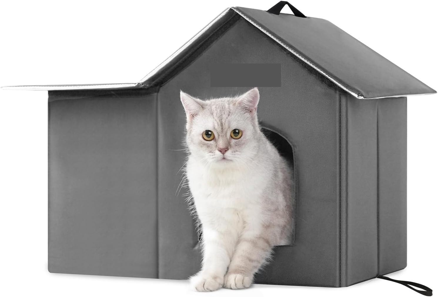 FJJRTWDG Warm Insulated Cat House with MATS, Artificial Cat House, Suitable for Indoor and Outdoor Pets Suitable for Indoor Pets(Grey)