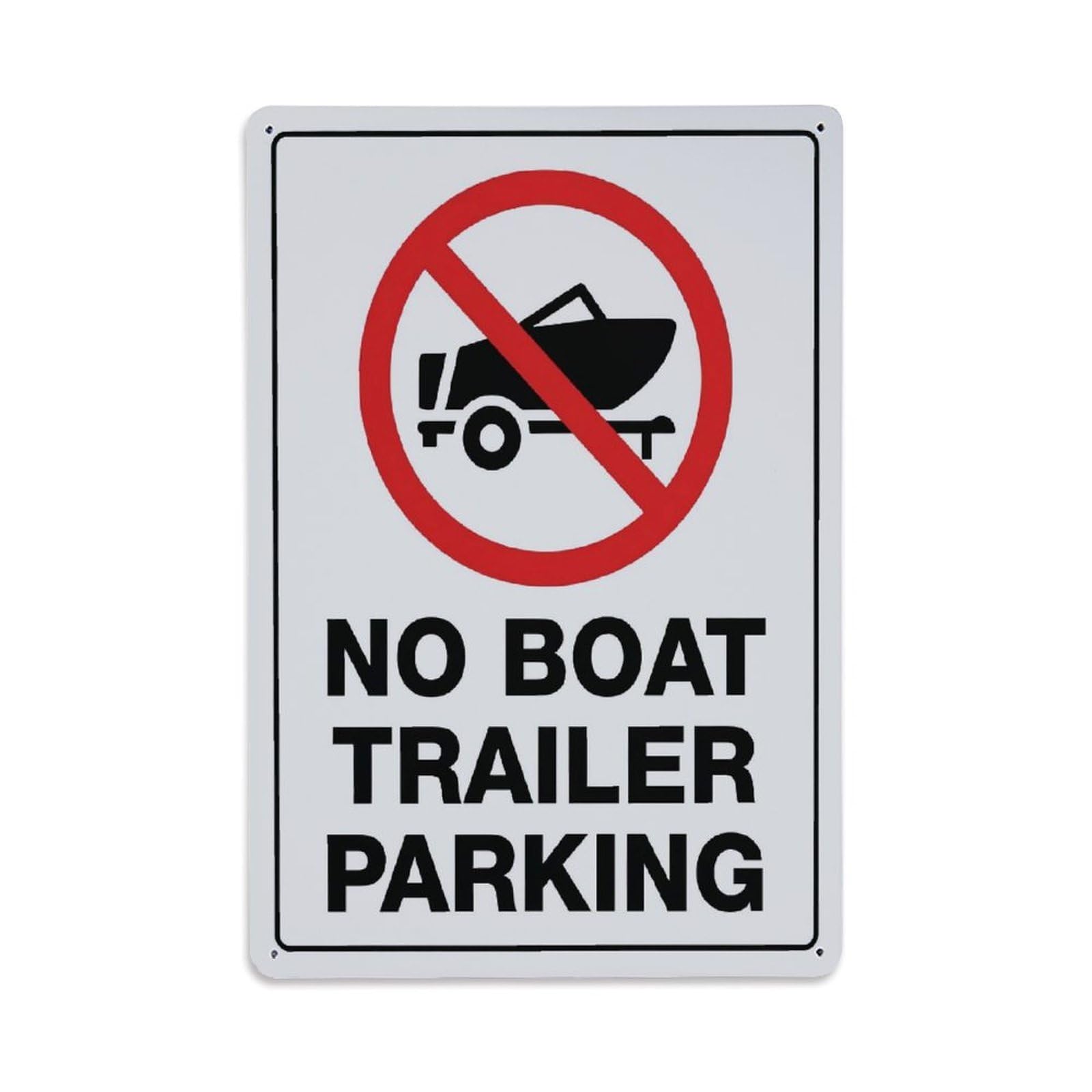 No Boat Trailer Parking Sign Vintage Aluminium Metal Sign, Retro Wall Decor for Home, Bar, Garage & Farmhouse 30x20cm