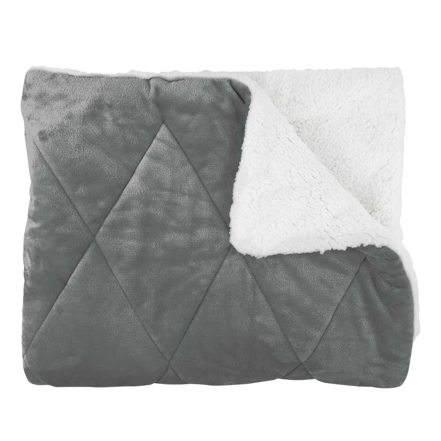 Couvre-lit flanelle sherpa élégant Home Deco Factory lit double
