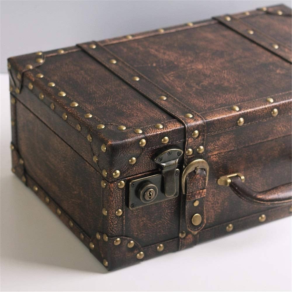 Amazon.co.jp: トランクケース 2つのレトロなスーツケース木製​​の箱の
