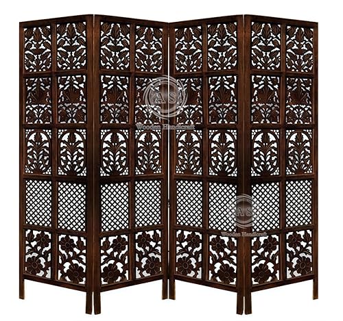 Image of Wooden Partition for Living Rooms Wall Dividers,Screen Separator Wall Divider for Hall Wall Panels for Living Room /Kitchen /Bedroom /Office /Restaurant (6-feet 4 Panel)