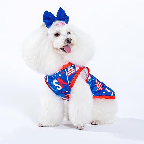 Miniatura 78 de CuteBone Paquete de 2 camisas para perros, ropa suave para mascotas, chaleco de verano transpirable para cachorros pequeños y ropa elástica