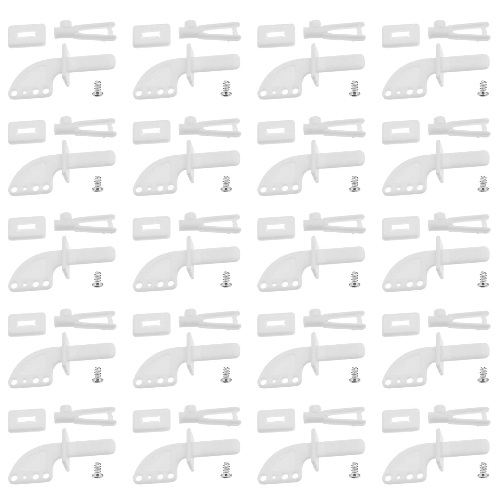 Micro Traders20 Sets Plastic Control Horns 4-Hole for RC Model Airplane Electric Aircraft KT Rudder Angle Foam Electric Plane Fixed-Wing DIY Accessories