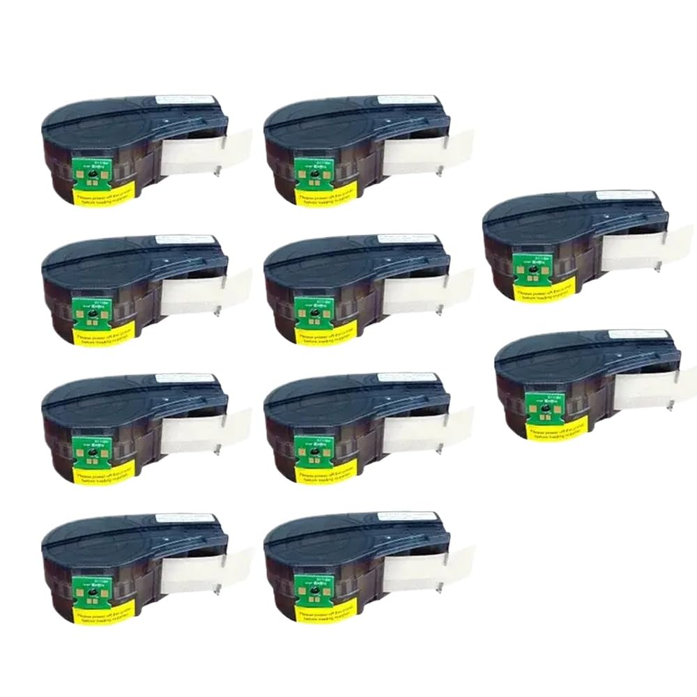 Compatible Nylon Label Tape Cartridge for M210 M211 Handheld Wire Marking Replacement 1 to 10 Pack(10PC M21-1500-427)