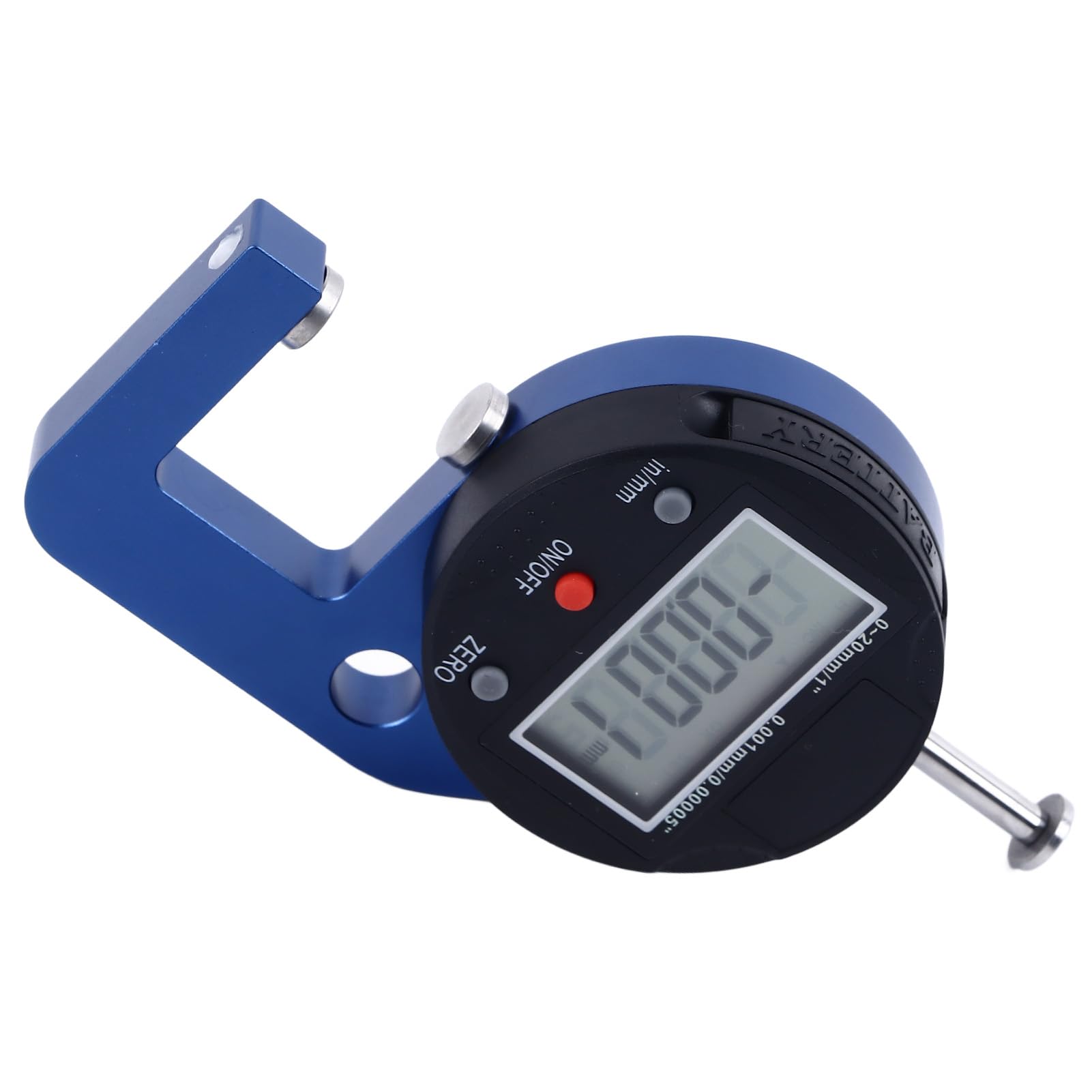 Medidor de espesor digital de 0,001 mm, herramienta de medición de alta precisión, aleación de aluminio, ligero y portátil para uso industrial en procesos mecánicos.
