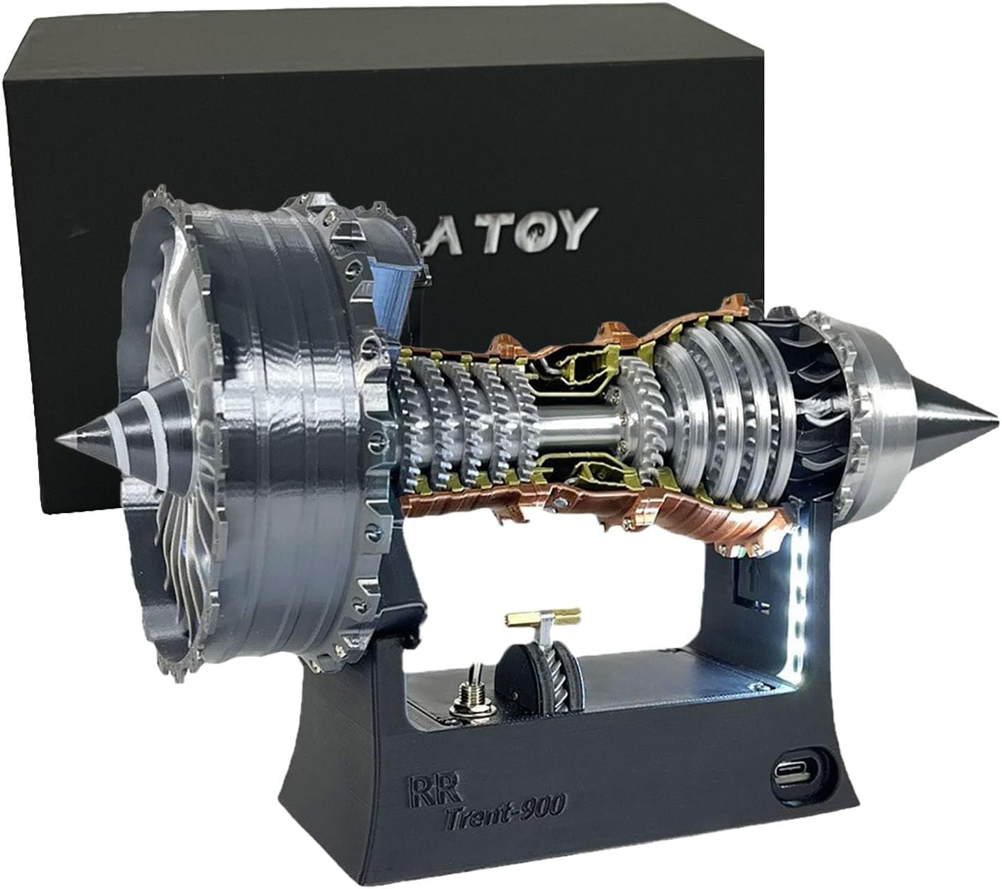 A380/TR900 Jet Turbofan Engine Model Kit, Operable,Variable Speed, Technology Education Toy, 3D Printing Toys, STEM Education,Aviation Enthusiast Gift - 25CM Luxury Edition (Assembled Version)
