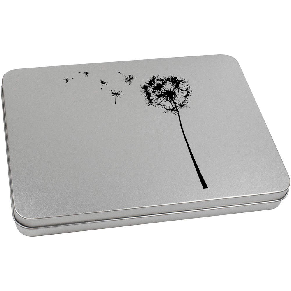 Azeeda 220mm 'Dandelion Clock' Metal Hinged Tin/Storage Box (TT00074299)