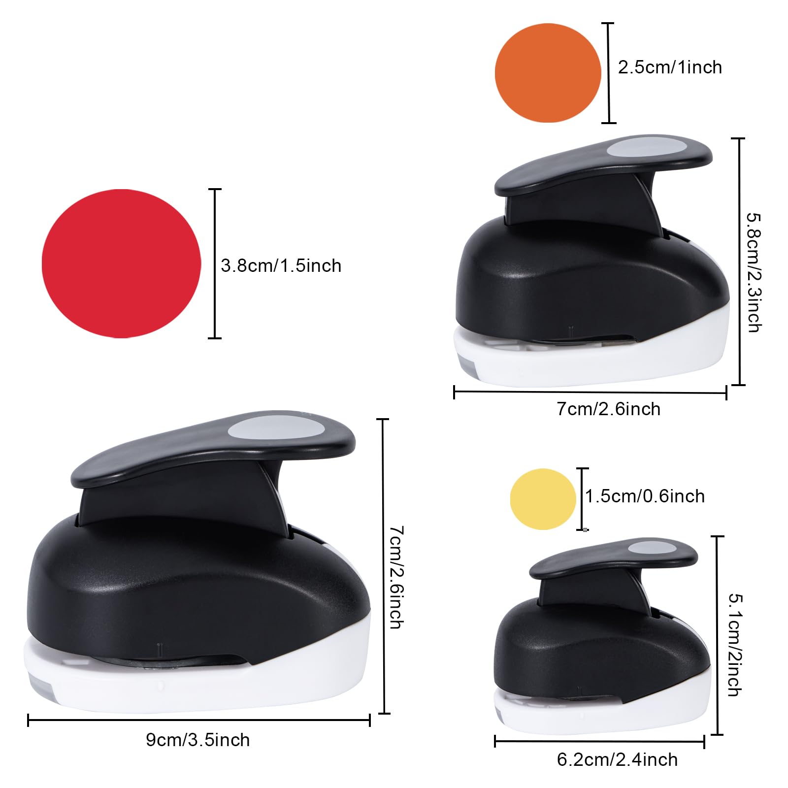 UCEC Lot De 3 Perforatrices Circulaires Pour Travaux Manuels