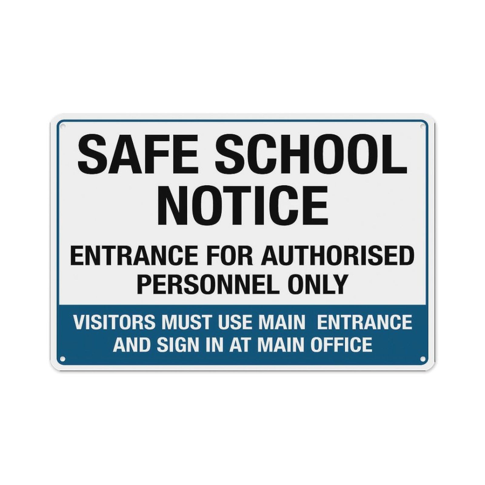 peiyeety Safe School Notice Entrance For Authorised Personnel Only Sign Aluminum Tin Warning Signs For Home Outdoor Garden 8X12 Inches