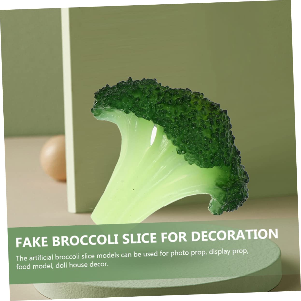 XGNG Künstliche Brokkoli Scheiben - 6 Stück PVC Gemüse Deko Für Küche & Wohnung