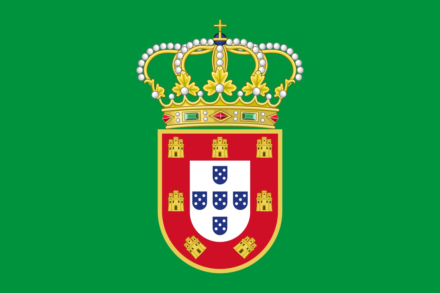 Drapeau XL Pierre II du Portugal etendard royal portugais