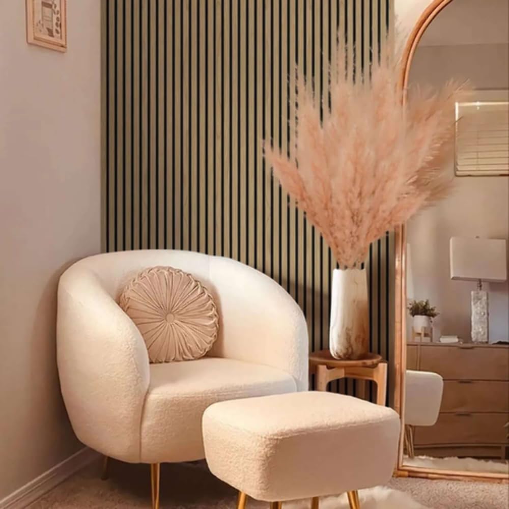 Jobu Walnut Acoustic Wall Panels In With White Backing, 240Cm X 60Cm