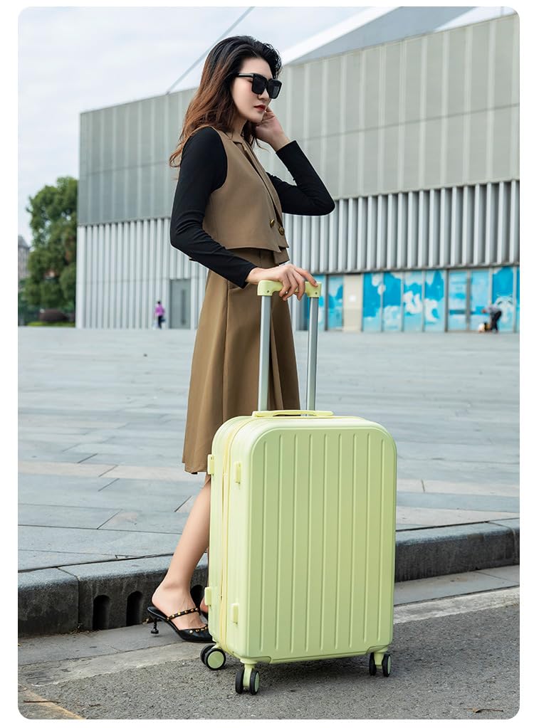 Maleta ultraligera para avión, equipaje de mano, maleta con ruedas, maleta de viaje para equipaje de mano, maleta de viaje, grande, amarillo, 28 pulgadas