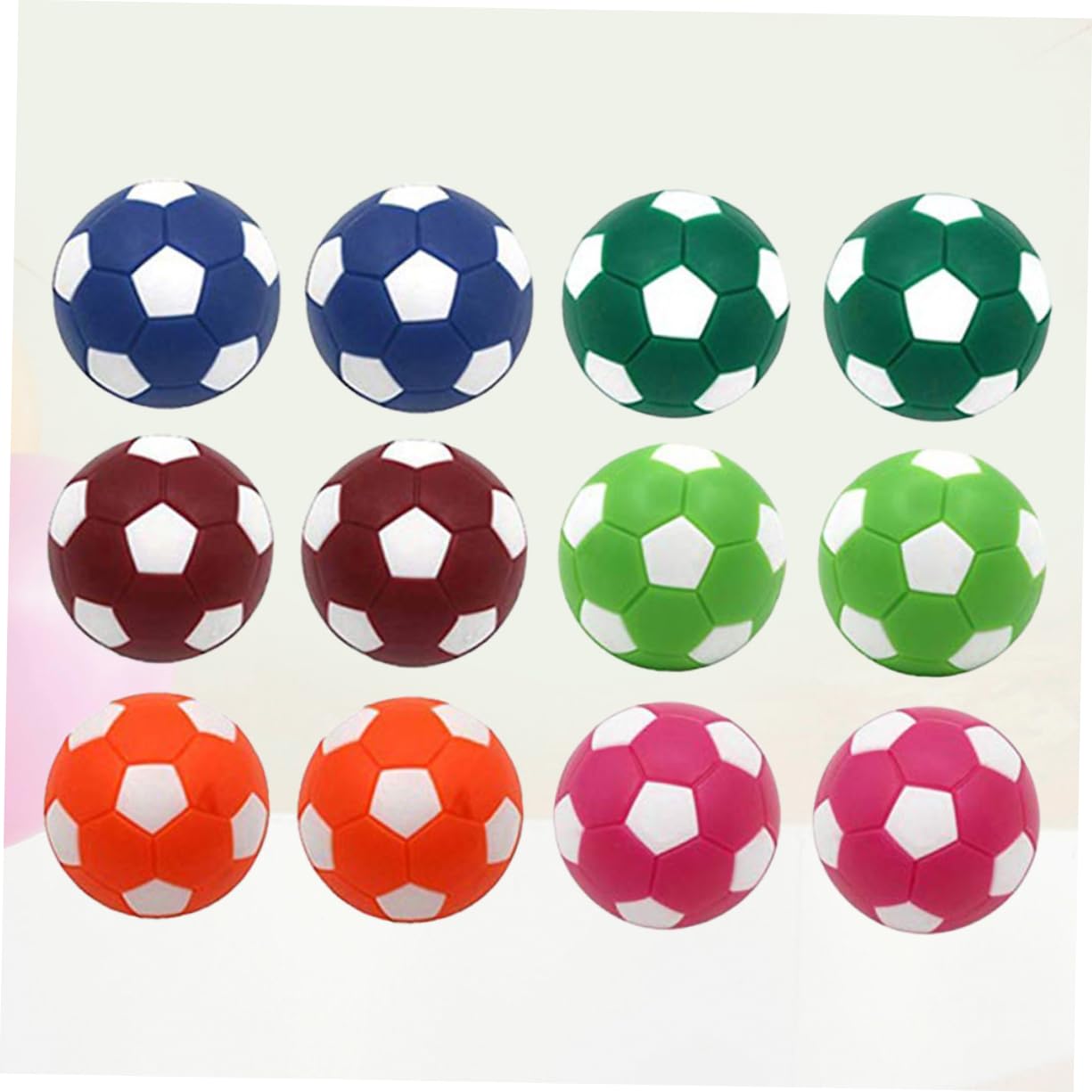 POPETPOP 36mm Mini Table Football Balls 12pcs Set Vibrant Colors Perfect for Boys and Girls' Play and Counting