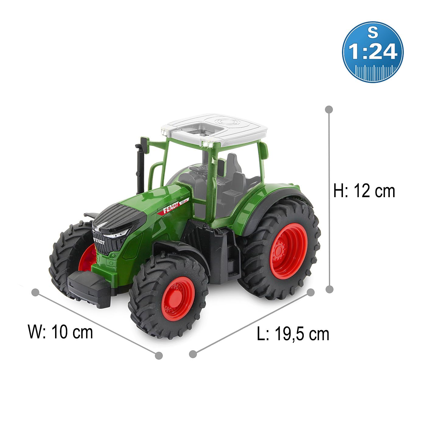JAMARA 405340 Fendt 1050 Vario 1:24S 2,4 GHz – Tractor Fendt Vario Juguete, teledirigido Tractor RC para niños, Modelo de vehículo agrícola, Regalo para niños, Modo de demostración