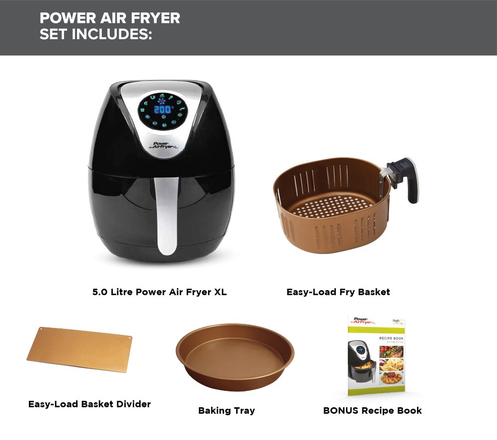 Power Air Fryer XL 5 Litre Digital Convection Air Fryer for Healthier
