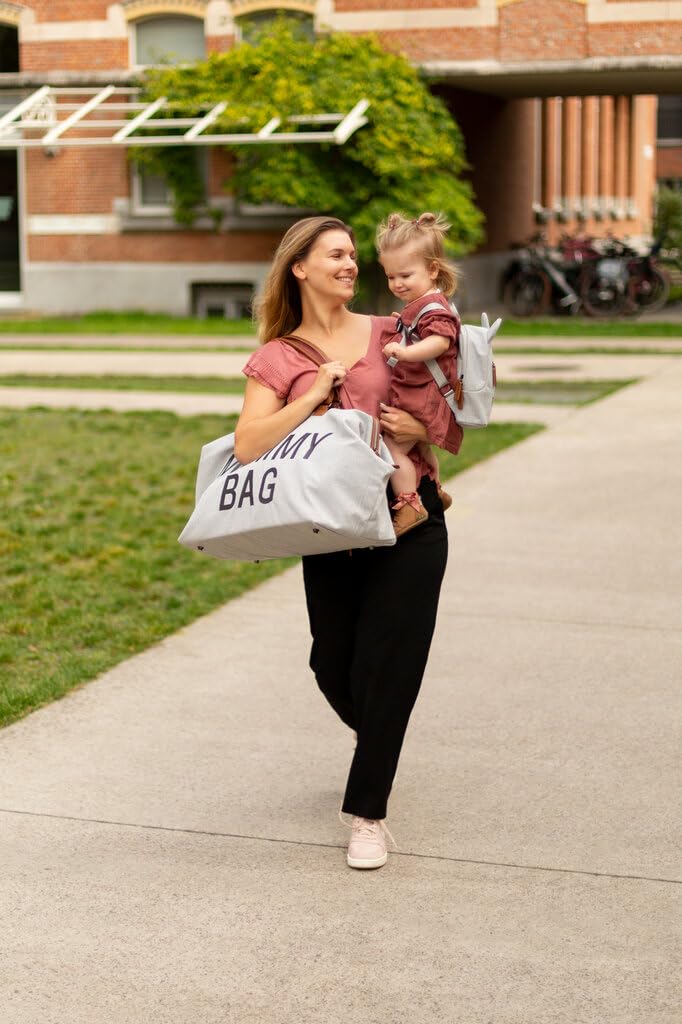 CHILDHOME Mommy Bag, bolso cambiador, maternidad, bolso de viaje, gran capacidad, cambiador, correa ajustable para el hombro, compartimentado, bolsillo termico, pasaje para la maleta