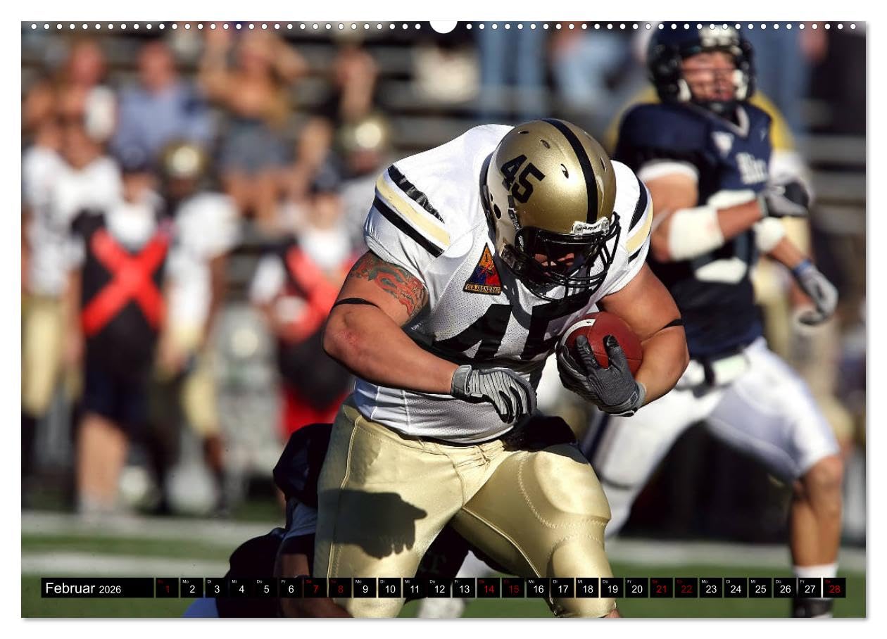 American Football - Athleten (hochwertiger Premium Wandkalender 2026 DIN A2 quer), Kunstdruck in Hochglanz: Dynamische Bilder zeigen die Spieler in ... und packenden Spielszenen (CALVENDO Sport)