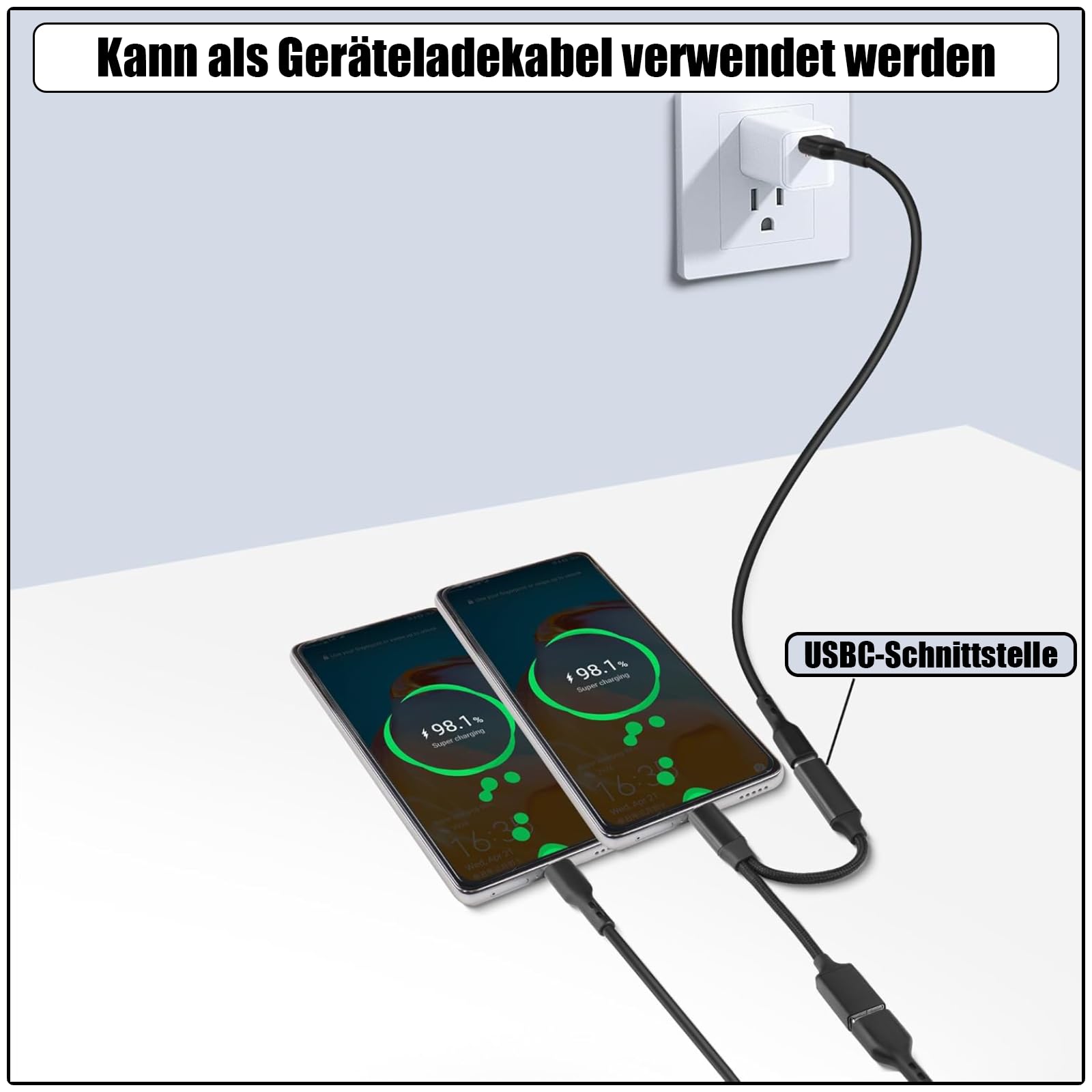 Rozdzielacz Powice US B C na 1 do 2 USB 2.0, rozdzielacz 10 W, akumulator B C 1 na 2, adapter OTG do rozszerzenia USB C