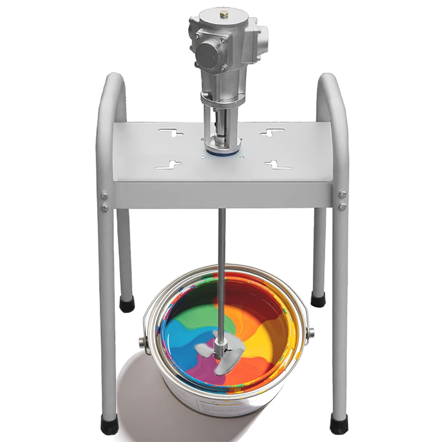 Miscelatore pneumatico per vernici per liquidi a bassa viscosità, macchina agitatore da 5 galloni, velocità 5000 giri/min, 1/8 HP, lega di alluminio con piattaforma di sollevamento