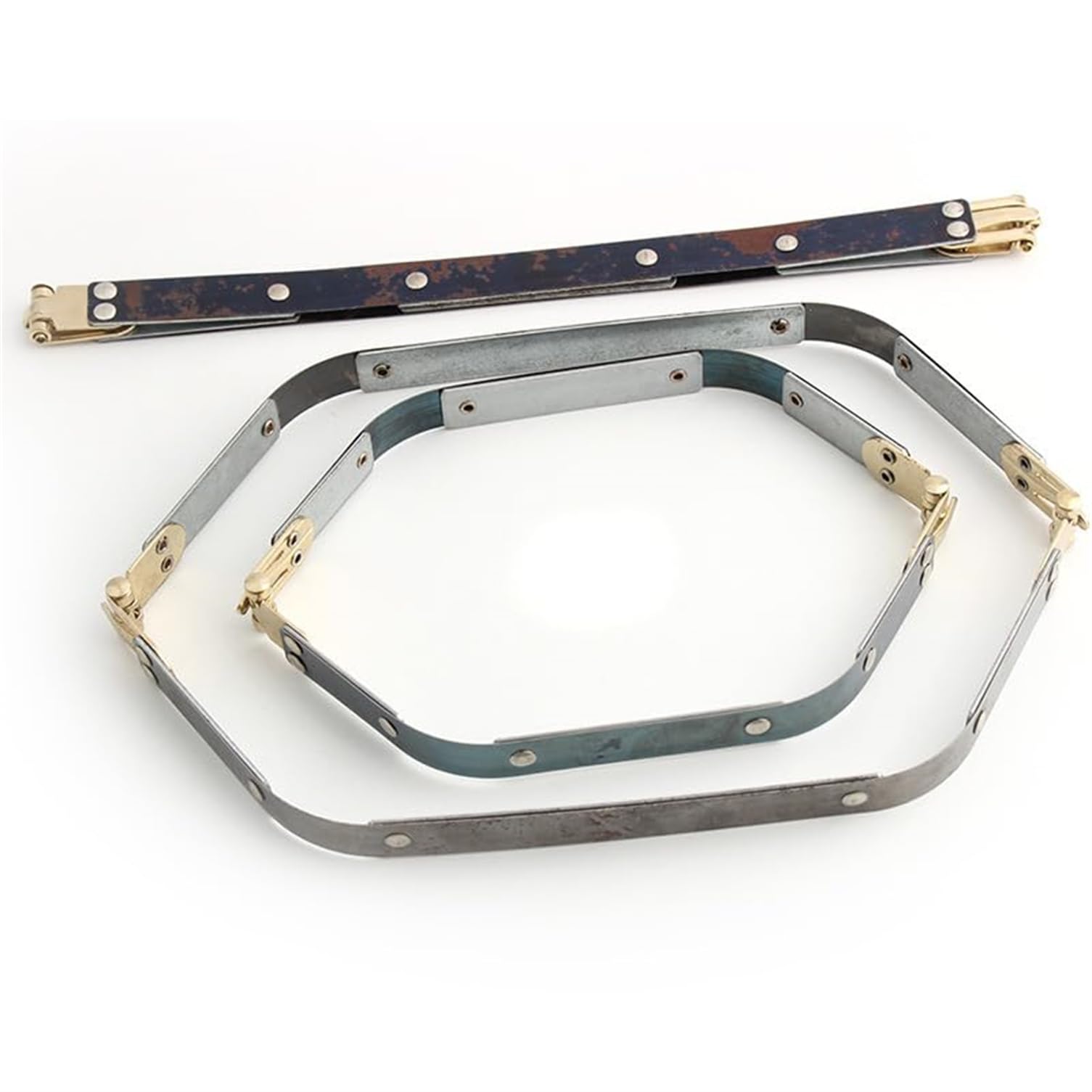 2 Pcs Flexible Metal Internal Zippers for Bags, Spring Frame with Clip, for DIY Coin Purse, 26.5CM