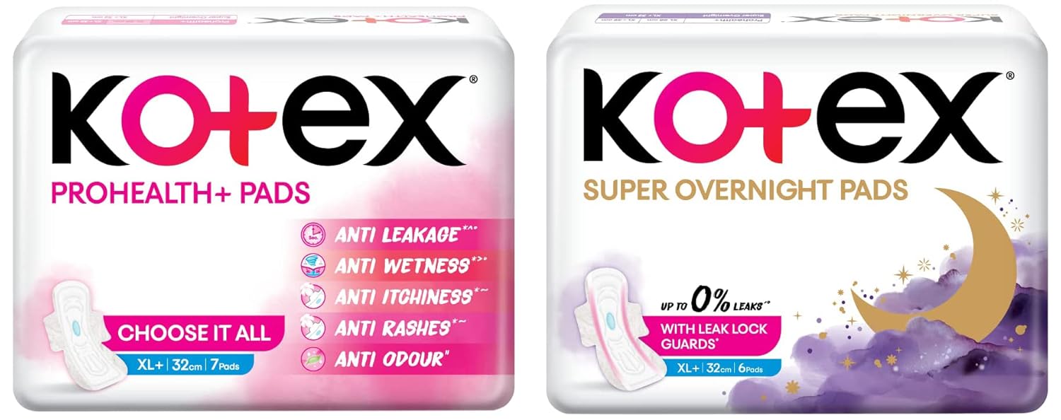 Buy Kotex Day + Night Sanitary Pads Combo 7 XL+ size ProHealth+ Pads