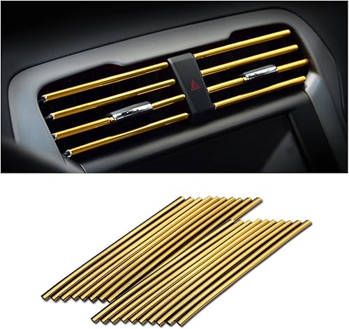 Miniatura 27 de 20 tiras de decoración para aire acondicionado de coche, tiras de borde de salida de aire cromadas DIY, tiras de protección moldeable impermeables