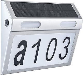 Solar Address Sign, Solar House Numbers Light, Solar House Numbers for Outside with Light LED Illuminated Address Numbers for House Yard Street(#1)
