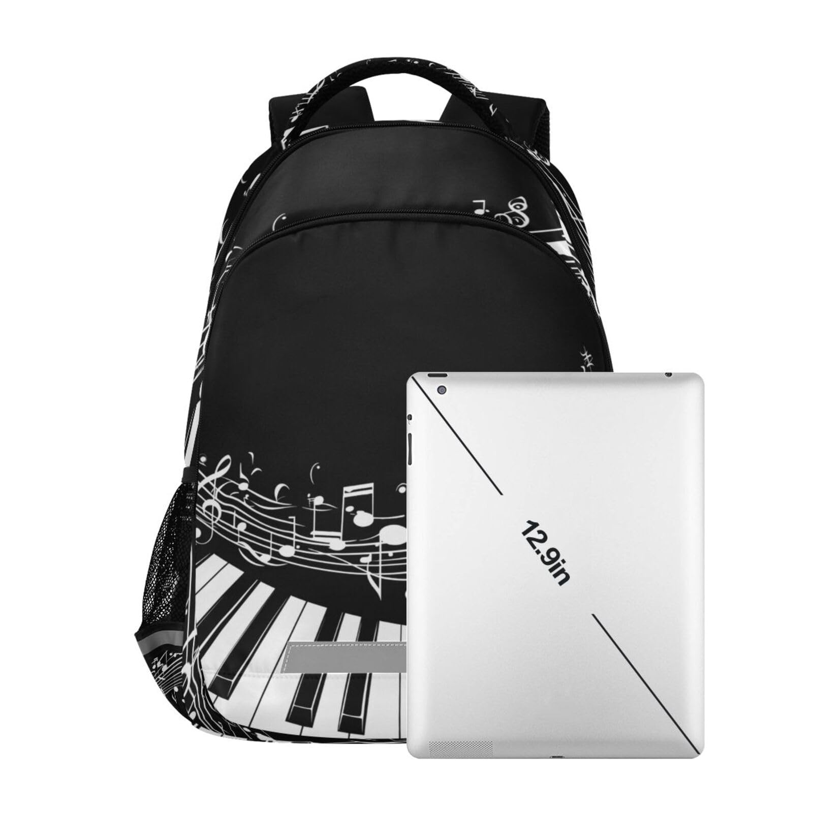 Musik Klaviertasten Noten Rucksack Jungen Schulrucksack Mädchen Schulranzen Kinder Reflektierender Schultasche Kinderrucksack Für Schule