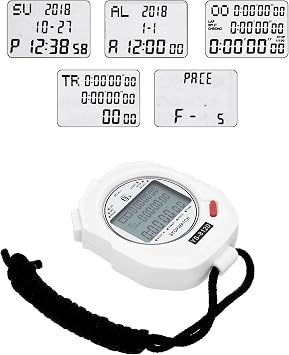 PATIKIL Sport Stopwatch Timer 120 Lap Memory, 0.01 Second Timing Stops Watch Alarm Clock for Coach Referee Swimming Running White