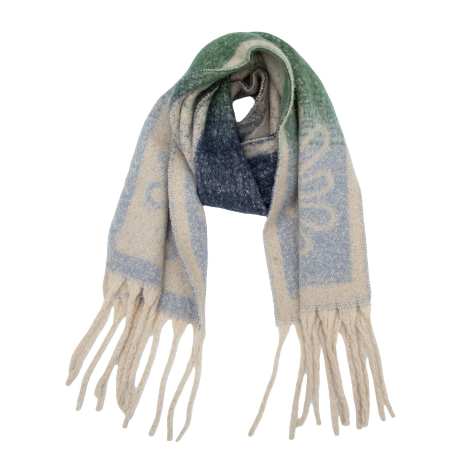 Foulard Donna Scaldacollo Con Sciarpa Floreale Jacquard Alla Moda E Caldo Per L'autunno Inverno