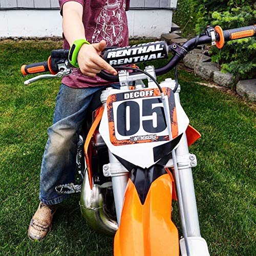 Mx & Atv Number Plate Decals | Custom With Your Name, Number, Size & Colors | Set Of 3 Graphics | 12 Different Color Designs | Splash O'color Design #TOP4