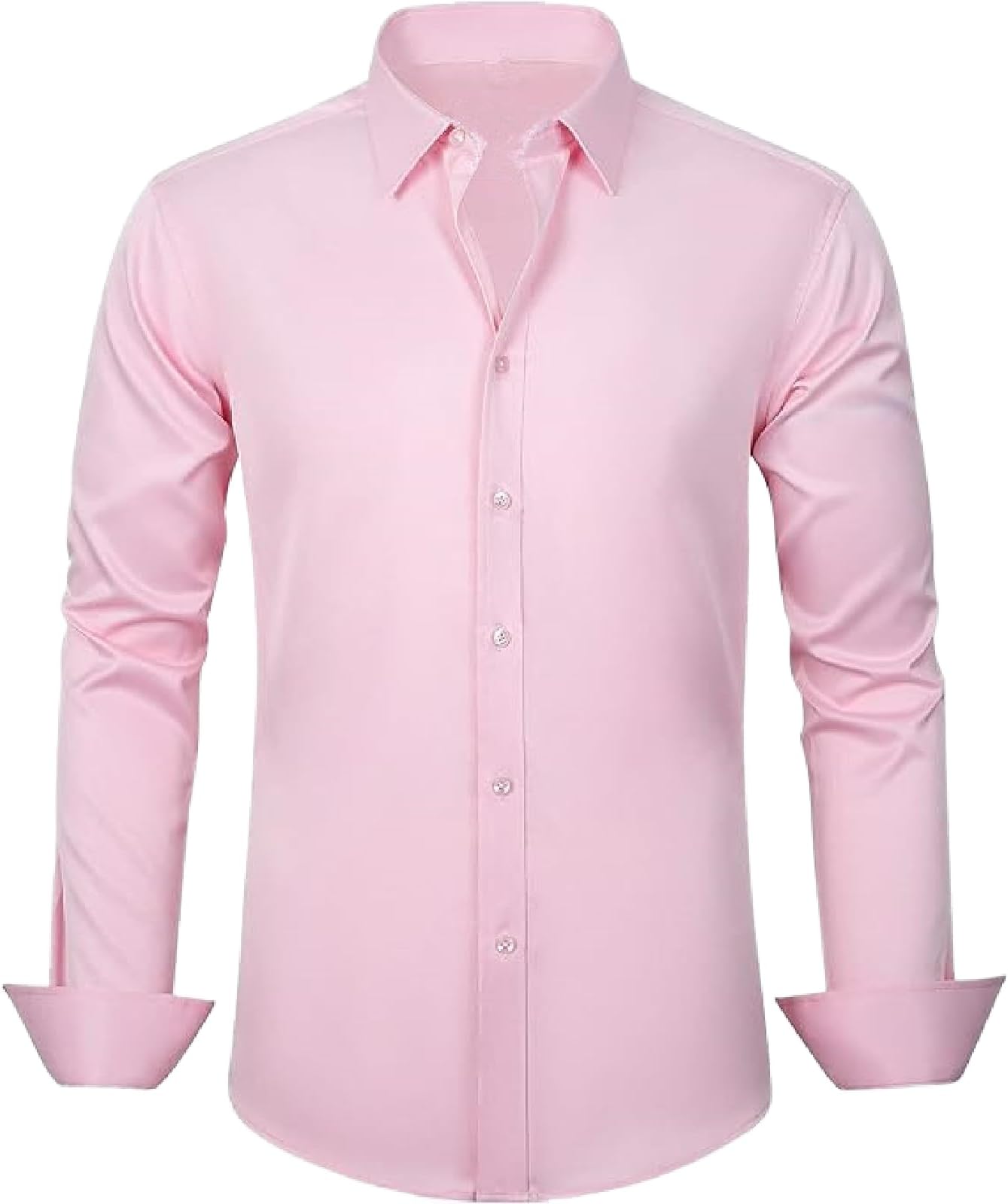 Men's Stretch Wrinkle Free Dress Shirts Regular Fit Button Down Shirt Long Sleeve Formal Business Work Wedding Shirts