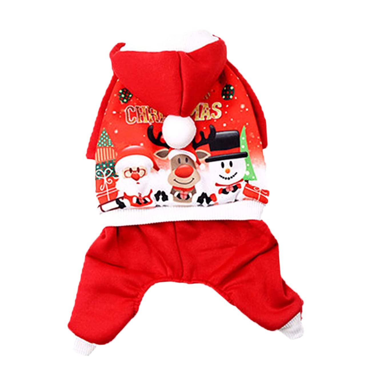 Mipcase 3 Pz felpa con cappuccio per cani di babbo natale per cani costume da cane natalizio abbigliamento natalizio costume di natale giacca per animali domestici di Natale rosso