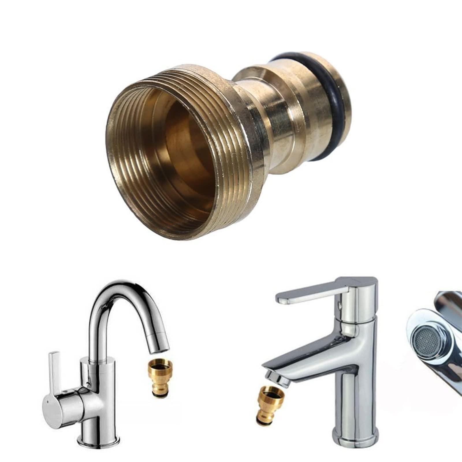 Conector rápido para grifo de tubería de riego de jardín, conector de grifo de cocina Universal, adaptador de manguera mezcladora de latón puro, conector de grifo de unión de tubería de riego de jardí