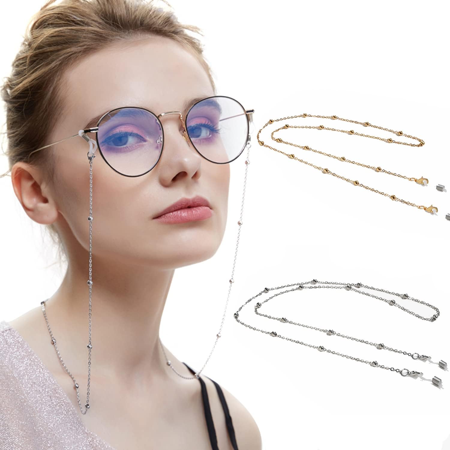 Kepoita Glasses Chains and Cords for Women Silicone Buckle Style