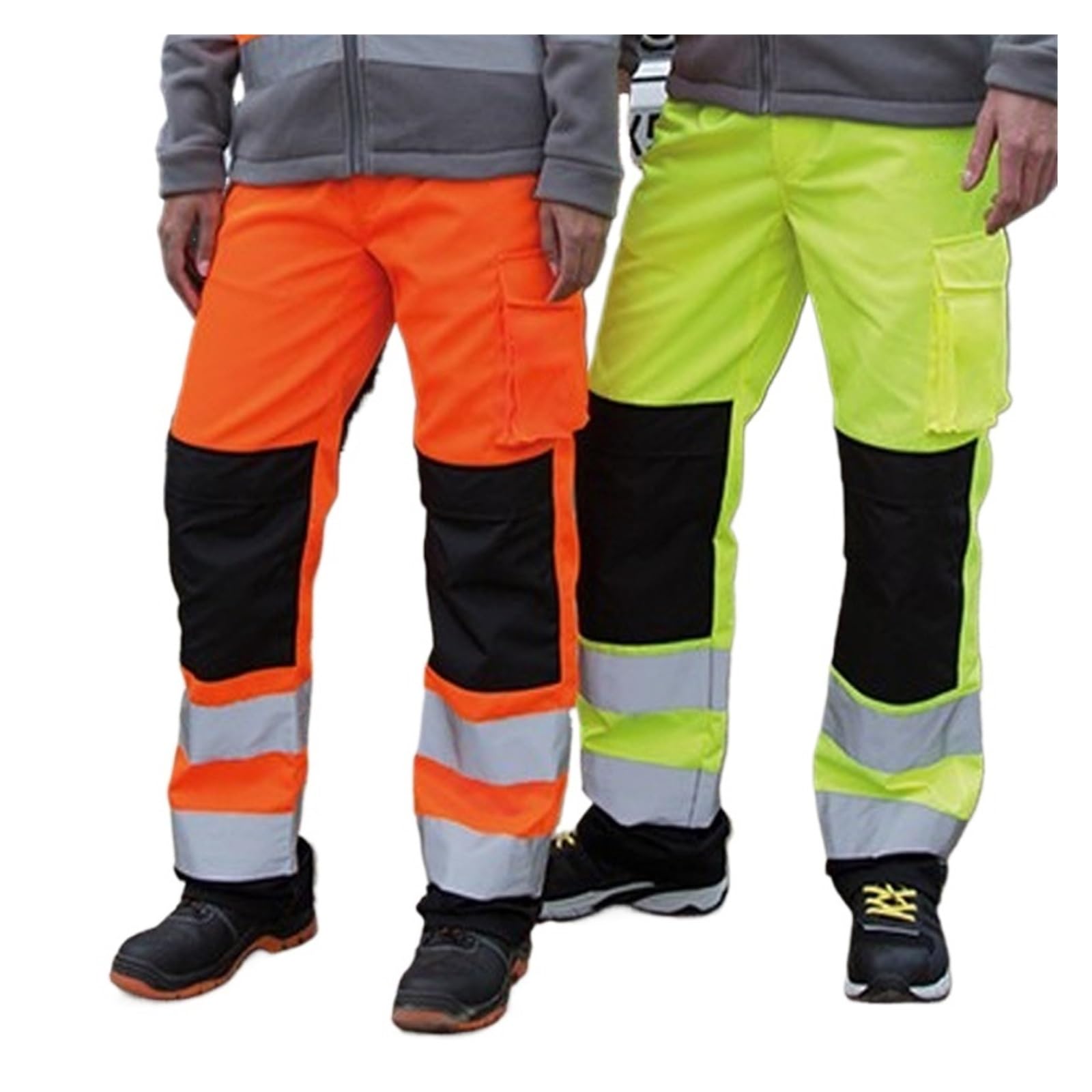 Pantaloni da Lavoro Uomo Pantaloni riflettenti da uomo in cotone multitasche for lavori edili(XL)