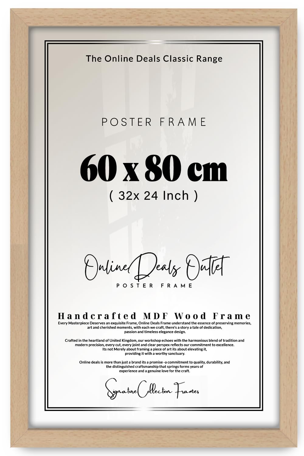 Online Deals | MDF Poster Frame (60 x 80 CM) 32 x 24 for Storyboard Illustrations, Comic Strips & Sketches, MDF Wood, Wall Décor & Display [ Beech ]