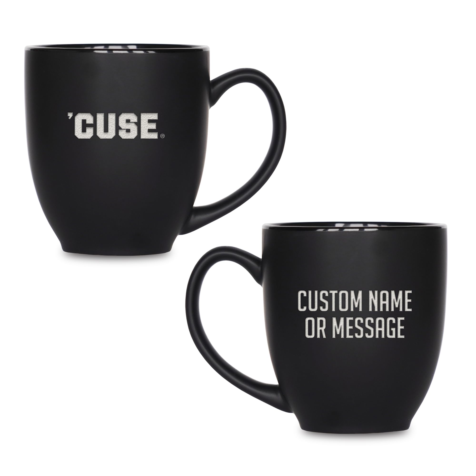 Rico Industries NCAA Primary 15-Oz Personalized Matte Black Bistro Mug - for Hot or Cold Drinks